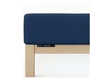 Spannbettlaken SCHLAFGUT "Soft Contact", blau (blau deep), L:200cm, Feinbiber, Obermaterial: 100% Baumwolle, Bettlaken, Spannbettlaken, 100% Bio Baumwolle