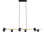NÄVE Pendelleuchte "Frida", schwarz, 6, H: 120cm, 1 Stk., Leuchten, 6flg., GU10, Strahler schwarz matt, messing, Höhe 120cm, Länge 115cm, Pendelleuchte