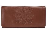 Geldbörse BRUNO BANANI "Mandala", Damen, braun (cognac), Leder, unifarben, Kleinlederwaren, echt Leder