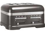 KITCHENAID Toaster "Artisan 5KMT4205EMS MEDALLION-SILBER", silber (medallion, silber), B:34,8cm H:20,5cm T:30,4cm, Toaster, mit Sandwichzange