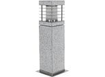 Sockelleuchte HEITRONIC "La Mer", grau, B:10,5cm H:40cm T:10,5cm, Leuchten, Standleuchte, Außenlampe, aus echtem Granit, seewasserbeständig