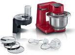 BOSCH Küchenmaschine "MUMS2EB01 MUM Serie 2", rot, B:26,6cm H:26,6cm T:27,7cm, Küchenmaschinen, Durchlaufschnitzler, 3 Reibescheiben, Patisserieset Edelstahl, Küchenmaschine