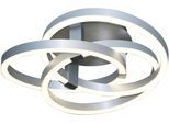 NÄVE LED Deckenleuchte "Divora", grau (aluminiumfarben), 1, Ø 55cm H: 18cm, 1 Stk., Leuchten, dimmbar, CCT, Nachlicht- u. Memoryfunktion, App oder Fernbedienung, LED Deckenleuchte