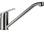 Küchenarmatur SCHOCK "Evinas", grau (edelstahl), B:22,4cm H:12,2cm Ø:5cm, Edelstahl, Armaturen, Hochdruck, Festauslauf, Flüsterperlator, Schwenkbereich 360