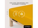 Spannbettlaken SCHLAFGUT "Soft Contact", gelb (gelb deep), L:200cm, Feinbiber, Obermaterial: 100% Baumwolle, Bettlaken, Spannbettlaken, 100% Bio Baumwolle