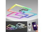 B.K.LICHT Smarte LED-Leuchte "BK_FR1320 WiFi LED-Deckenleuchte, Smart, App und Fernbedienung", grau (chromfarben), 1, H: 11,7cm, 1 Stk., Leuchten, Farbwechsel, Dimmbar, CCT Warmweiß -Kaltweiß, iOS & Android, LED Deckenleuchte