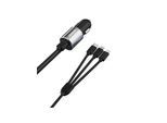 Dudao 3in1 USB car charger 3.4 A built-in cable Lightning / USB Type C / micro USB black (R5ProN black)