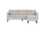 Boxxx Ecksofa, Beige, Holz, Buche, massiv, 2-3-Sitzer, Füllung: Schaumstoff, Ottomane rechts, seitenverkehrt montierbar, L-Form, 218x150 cm, Rücken echt, Wohnzimmer, Sofas & Couches, Wohnlandschaften, Ecksofas
