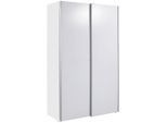 P & B Schwebetürenschrank, Weiß, Holzwerkstoff, 6 Fächer, 125x195.5x38 cm, Blauer Engel, BQ - Bündnis für Qualität, Made in Germany, Schlafzimmer, Kleiderschränke, Schwebetürenschränke