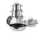 Rösle Kochtopfset Elegance, Edelstahl, Metall, 6-teilig, 16 cm,20 cm,16 cm, 2,8 L,1 L, 37x25.6x61.2 cm, Kochen, Töpfe, Topfsets