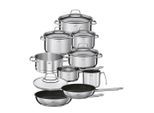 Rösle Kochtopfset Elegance, Edelstahl, Metall, 10-teilig, 16 cm,20 cm,16 cm, 1,9 L,3,3 L,5,7 L,2,5 L,1,7 L, Messskala, backofengeeignet, geschmacksneutral, Kochen, Töpfe, Topfsets