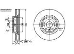 ATE Bremsensatz, Scheibenbremse ijf141d607 Vorderachse belüftet 330mm 32mm für Mercedes JEEP