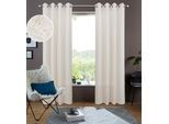 Gardine MY HOME "Rudy" Gr. 5, beige (sand), B:140cm H:265cm, Polyester, Gardinen, Gardine, Halbtransparent, Leinenlook, Polyester-Leinen-Mischung, 2er Set