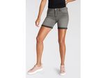 Jeansshorts ARIZONA "Ultra-Stretch", Damen, Gr. 40, N-Gr, grau (grau used), Jeans, Obermaterial: 74% Baumwolle, 24% Polyester, 2% Elasthan, Basic, extraeng kurz, Jeans Jeansshorts, extra eng geschnitten, krempelbare Beinabschlüsse