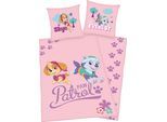 Kinderbettwäsche PAW PATROL "Skye und Everest", rosa, B/L: 135cm x 200cm, 1 Stk., 1 Stk., Linon, B/L: 80cm x 80cm, Linon, Obermaterial: 100% Baumwolle, Bettwäsche, mit tollem Paw Patrol Motiv