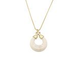 Kette mit Anhänger "Marble Glow", Damen, Gr. onesize, Metall, beige (creme), COLLEZIONE ALESSANDRO, Basic, Halsketten, altgold mit marmoriertem Anhänger