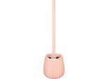 WC-Garnitur KLEINE WOLKE "Groove", rosa, B:11cm H:43cm L:11cm, Steinzeug, Reinigungsbürsten, WC-Bürstenhalter inkl. WC-Bürste+Stiel