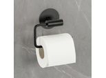 Toilettenpapierhalter "»Meleto«", schwarz, B:13,5cm H:5,5cm L:11cm, Edelstahl, SCHÖNER WOHNEN-KOLLEKTION, Toilettenpapierhalter, Wandhalter aus rostfreiem Edelstahl, zum Kleben oder Bohren