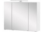 Spiegelschrank WELLTIME "Kaunas", weiß, B:80cm H:64cm T:20cm, Holzwerkstoff, Schränke, Spiegelschrank, 80 cm breit, Soft-Close-Funktion
