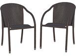 Stapelstuhl GARDEN PLEASURE "RIGA", braun (coffee, coffee, coffee), B:55cm H:80cm T:64cm, Kunststoff, Stühle, Stapelstuhl, 2er Set, auch für die Gastronomie geeignet, Topseller