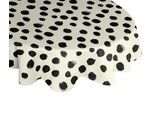 Tischdecke ADAM "Dots", schwarz (natur, schwarz), B:145cm L:145cm Ø:145cm, Bio-Baumwolle, Leinen, Tischdecken, Tischdecke, aus Leinen und Bio-Baumwolle