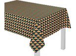 Tischdecke ADAM "Circles" Gr. 5, bunt (dunkelblau, orange, türkis), B:250cm L:145cm, Bio-Baumwolle, Tischdecken, Tischdecke, aus 100% Bio-Baumwolle