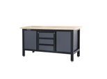 Feistos Werkbank Heros 2 Schwarz/Anthrazit 60x169x87cm