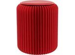 Paperflow faltbarer Sitzhocker, Wabenkarton, Sitzkissen aus Kunstleder, Ø 300 mm x H 420 mm, bis 300 kg, rot