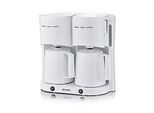 SEVERIN Kaffeemaschine Duo 2in1 KA 9314, 2 getrennte Heizsysteme, 2 Thermoskannen mit Durchbrühdeckel, Tropf‑Stopp, Abschaltautomatik, B 395 x T 255 x H 365 mm, weiss