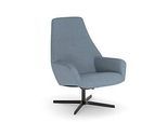 NowyStyl Drehsessel Barrique, mit Armlehnen, Rückenlehne neigungsverstellbar, B 540 x T 515 x H 410 mm, Polyesterbezug/Aluminium, denimblau/schwarz