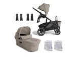 Joie Signature Kombikinderwagen , Sandfarben , Textil , 65x112.2x108.5 cm , UV 50+ , Feststellbremse, Fußstütze abklappbar, Federung, kugelgelagerte Räder, 5-Punkte-Gurt, für Babyschale geeignet, Griff in Lederoptik, Transportsicherung, Sitz umsetzbar, erweiterbar für Geschwister, abnehmbarer Schutzbügel, Teleskopgriff, verstellbare Adapter , Baby on Tour, Kinderwagen, Kombikinderwagen