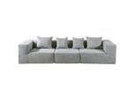 P & B 3-Sitzer-Sofa, Grau, Textil, Füllung: Schaumstoff, 300x60x100 cm, Bsci, Wohnzimmer, Sofas & Couches, Sofas, Textilsofas