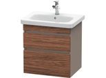 Duravit DuraStyle Waschtisch-Unterschrank DS648002143 58 x 44,8 cm, nussbaum dunkel/basalt matt, 2 Schubkästen, wandhängend
