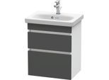 Duravit DuraStyle Waschtisch-Unterschrank DS640304918 50 x 36,8 cm, graphit matt/weiß matt, 2 Schubkästen, wandhängend