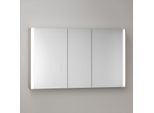 KEUCO Somaris Spiegelschrank mit Beleuchtung 14504853101 120x71x12,7cm, Wandvorbau, 3 Türen, Spiegelheizung, Eiche hell Dekor