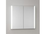 KEUCO Somaris Spiegelschrank mit Beleuchtung 14512002101 80 x 71 x 11,5 cm, verspiegelt, 2 Türen, Wandeinbau, Spiegelheizung