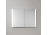 KEUCO Somaris Spiegelschrank mit Beleuchtung 14513512100 100 x 71 x 11,5 cm, weiß matt, 2 Türen, Wandeinbau