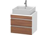 Duravit DuraStyle Waschtisch-Unterschrank DS530507918 60 x 47,8 cm, nussbaum natur/weiß matt, für Konsole, 2 Schubkästen