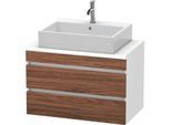 Duravit DuraStyle Waschtisch-Unterschrank DS530702118 80 x 47,8 cm, nussbaum dunkel/weiß matt, für Konsole, 2 Schubkästen
