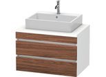 Duravit DuraStyle Waschtisch-Unterschrank DS531702118 80 x 54,8 cm, nussbaum dunkel/weiß matt, für Konsole, 2 Schubkästen