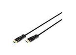 DIGITUS Premium Highspeed - HDMI-Kabel mit Ethernet - HDMI männlich zu HDMI männlich - 15 m - Doppelisolierung - Schwarz - 4K Unterstützung, HAOC-Kabel (Hybrid Active Optical Cable)