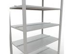 Schulte Lagertechnik Büroregal Stecksystem MultiPlus150, Grundregal, 7 Fachböden, mit Mittelanschlag, B 1000 x T 600 x H 2300 mm, RAL 7035 Lichtgrau