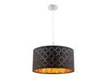 Globo Hängeleuchte Clarke, Schwarz, Gold, Metall, Textil, rund,rund, 140 cm, Lampen & Leuchten, Innenbeleuchtung, Hängelampen, Esstischlampen