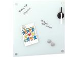 Memoboard ZELLER PRESENT "Glas", weiss (weiß), B:40cm H:40cm, Edelstahl, Sicherheitsglas (ESG), Tafeln, Memoboard, beschreibbar und magnetisch