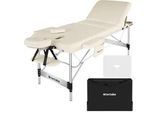 tectake Massageliege 3 Zonen Phuket,212 x 103 x 90 cm,beige , Beige , Metall , 103x90x212 cm , Freizeit & Co, Wellness & Gesundheit, Gesundheit