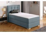 Boxbett HOME AFFAIRE "Olivet mit Bettkasten", blau (petrol), B:104cm L:210cm, Komplettbetten, in 4 Farben, 4 Breiten, 2 Matratzenarten, auch in Überlänge 220 cm