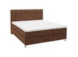 Voleo Boxspringbett , Cognac , Textil , H2 + H3 , 7-Zonen , Höhe ca. 18 cm , 180x200 cm , Über- und Sondergrößen erhältlich, gepolstertes Kopfteil, Stoffauswahl, Topper durchgehend, in verschiedenen Größen erhältlich, Partnermatratze mit durchgehendem Bezug, Matratze in verschiedenen Härtegraden erhältlich, Matratzenauswahl, Kopfteilauswahl , Schlafzimmer, Betten, Boxspringbetten
