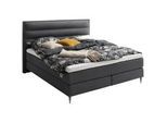 Schöner Wohnen Boxspringbett , Anthrazit , Textil , H2 + H3 , 7-Zonen , Höhe ca. 20 cm , 160x200 cm , Reach , gepolstertes Kopfteil, Stoffauswahl, Topper durchgehend, Partnermatratze mit durchgehendem Bezug , Schlafzimmer, Betten, Boxspringbetten