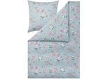 Estella Bettwäsche , Taubenblau , Textil , Floral , 135x200 cm , Textiles Vertrauen - Oeko-Tex® , hautfreundlich , Heimtextilien, Bettwäsche & Leintücher, Bettwäsche, Flanell-Bettwäsche