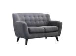 Mid.you 2-Sitzer-Sofa, Schwarz, Dunkelgrau, Holz, Kautschukholz, massiv, 134x82x80.5 cm, Wohnzimmer, Sofas & Couches, Sofas, 2-Sitzer Sofas